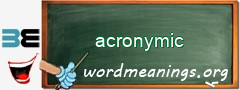 WordMeaning blackboard for acronymic